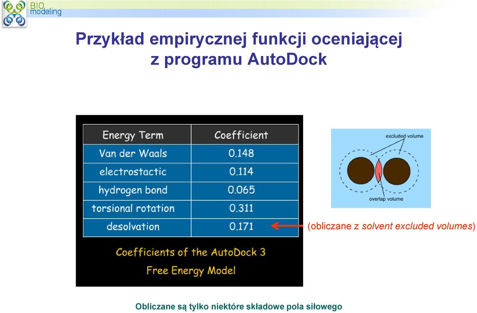 (obliczane z solvent excluded
