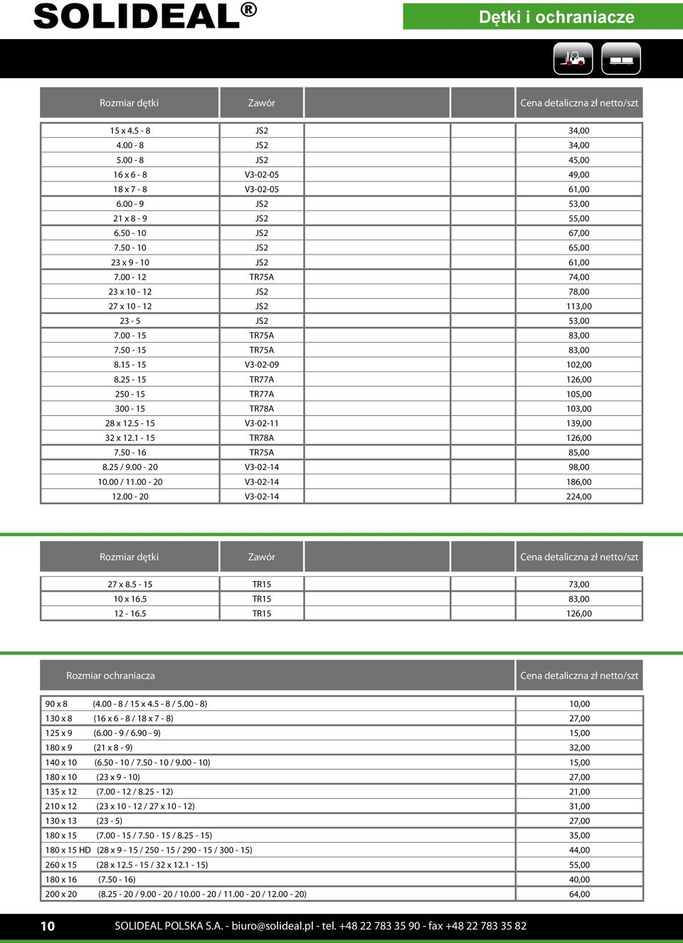 50-15 TR75A 83,00 8.15-15 V3-02-09 102,00 8.25-15 TR77A 126,00 250-15 TR77A 105,00 300-15 TR78A 103,00 28 x 12.5-15 V3-02-11 139,00 32 x 12.1-15 TR78A 126,00 7.50-16 TR75A 85,00 8.25 / 9.
