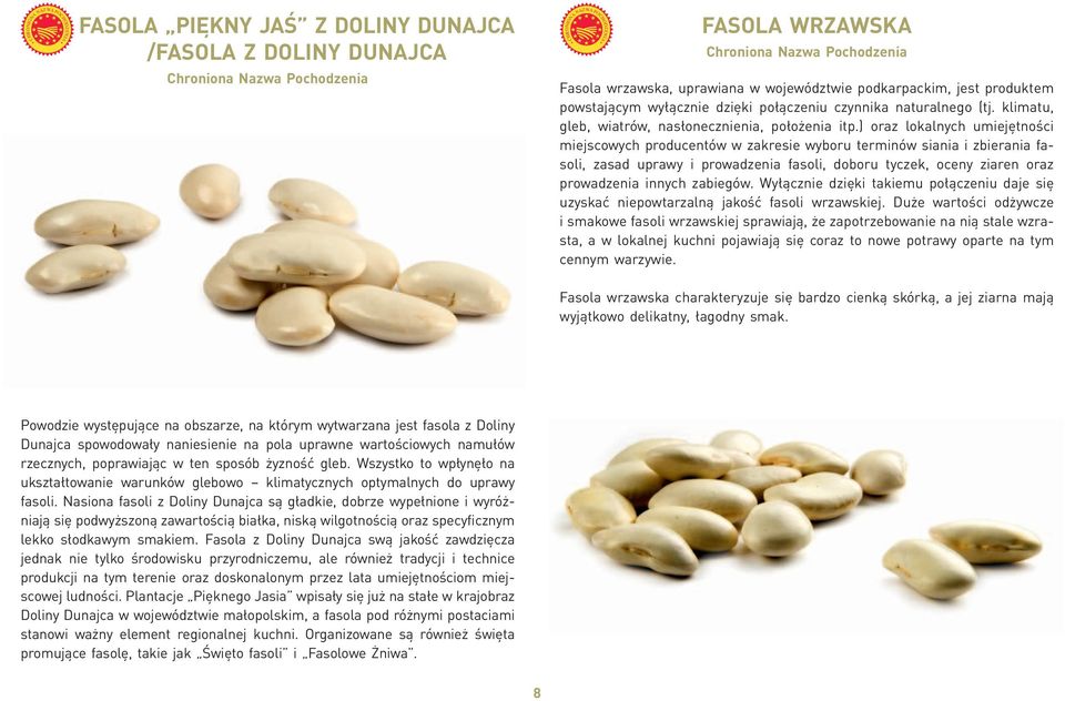 ) oraz lokalnych umiejętności miejscowych producentów w zakresie wyboru terminów siania i zbierania fasoli, zasad uprawy i prowadzenia fasoli, doboru tyczek, oceny ziaren oraz prowadzenia innych
