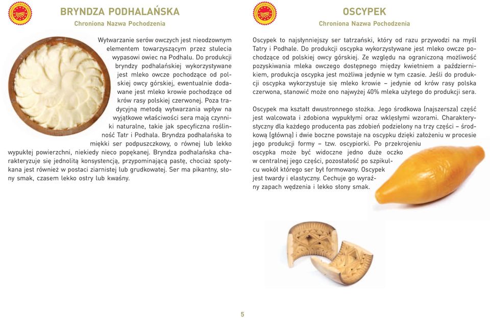 Do produkcji bryndzy podhalańskiej wykorzystywane jest mleko owcze pochodzące od polskiej owcy górskiej, ewentualnie dodawane jest mleko krowie pochodzące od krów rasy polskiej czerwonej.