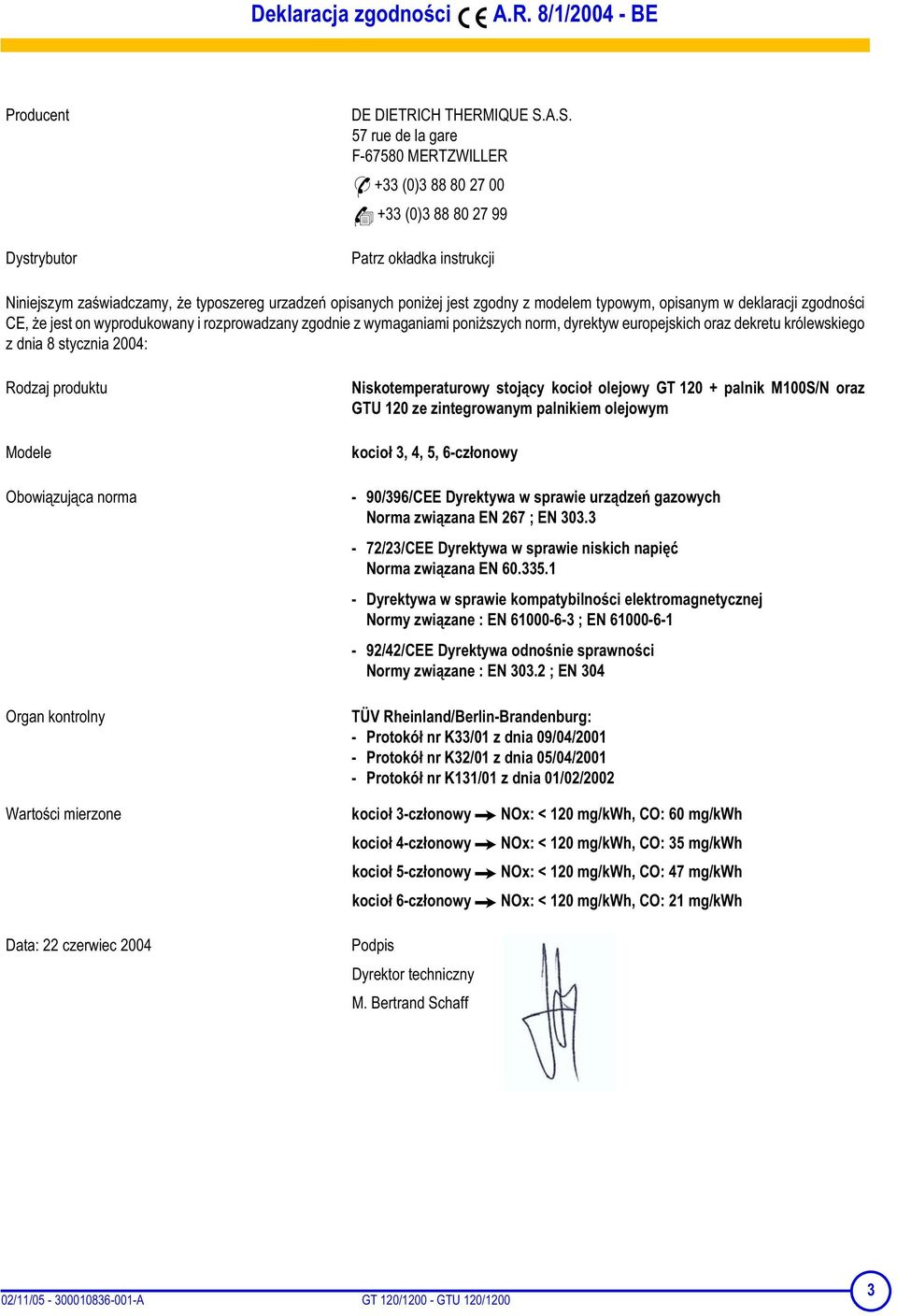 typowym, opisanym w deklaracji zgodnoci CE, e jest on wyprodukowany i rozprowadzany zgodnie z wymaganiami poniszych norm, dyrektyw europejskich oraz dekretu królewskiego z dnia 8 stycznia 2004:
