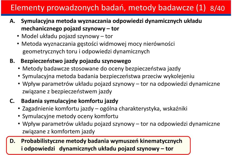 toru i odpowiedzi dynamicznych B.