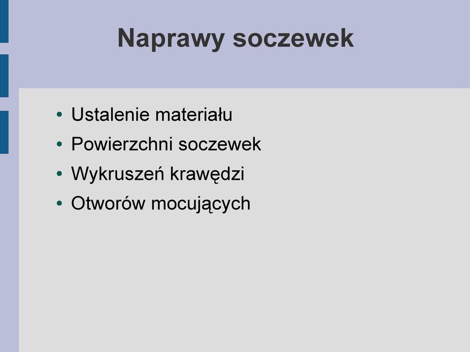 Powierzchni soczewek