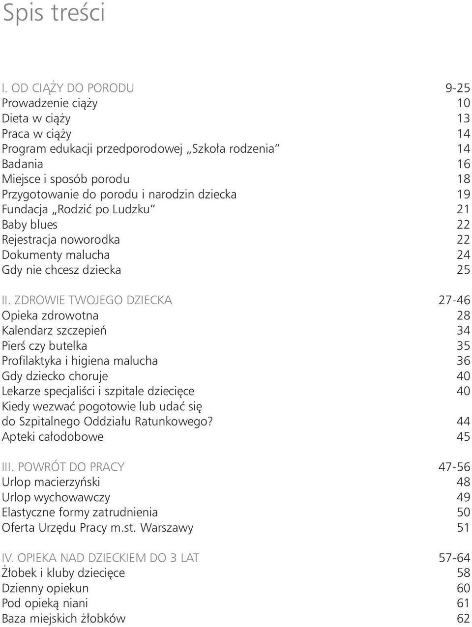 narodzin dziecka 19 Fundacja Rodzić po Ludzku 21 Baby blues 22 Rejestracja noworodka 22 Dokumenty malucha 24 Gdy nie chcesz dziecka 25 II.