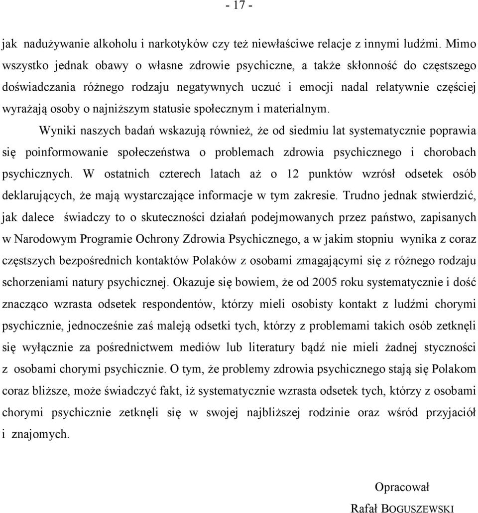 statusie społecznym i materialnym.