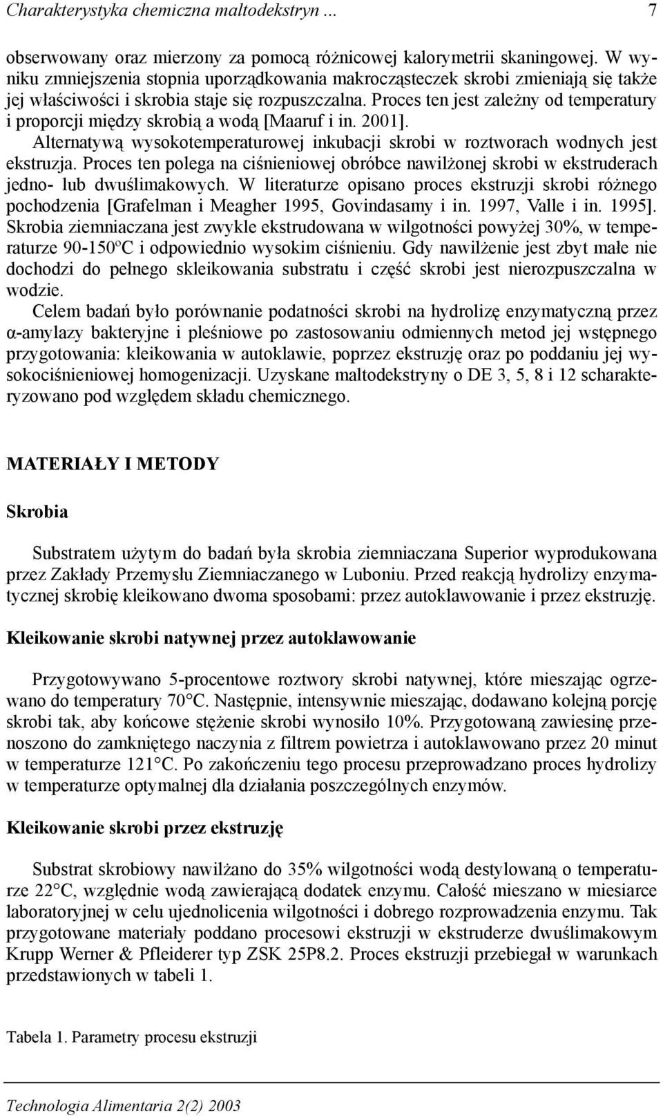 Proces ten jest zależny od temperatury i proporcji między skrobią a wodą [Maaruf i in. 2001]. Alternatywą wysokotemperaturowej inkubacji skrobi w roztworach wodnych jest ekstruzja.