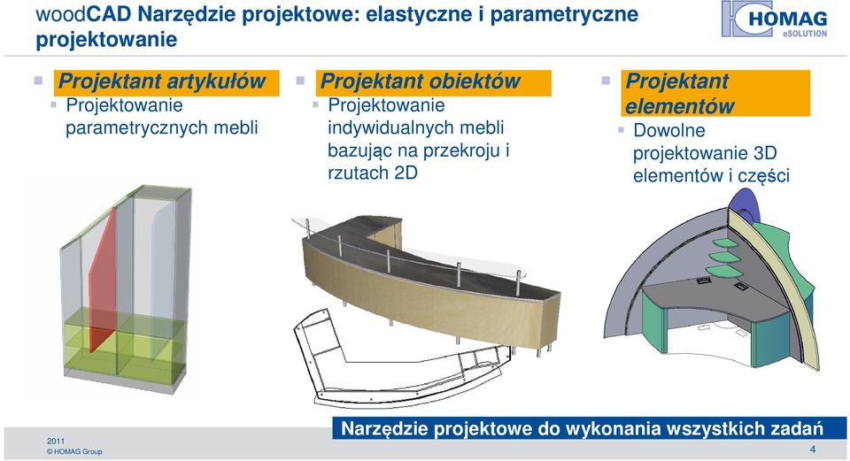 indywidualnych mebli bazując na przekroju i rzutach 2D Projektant elementów Dowolne