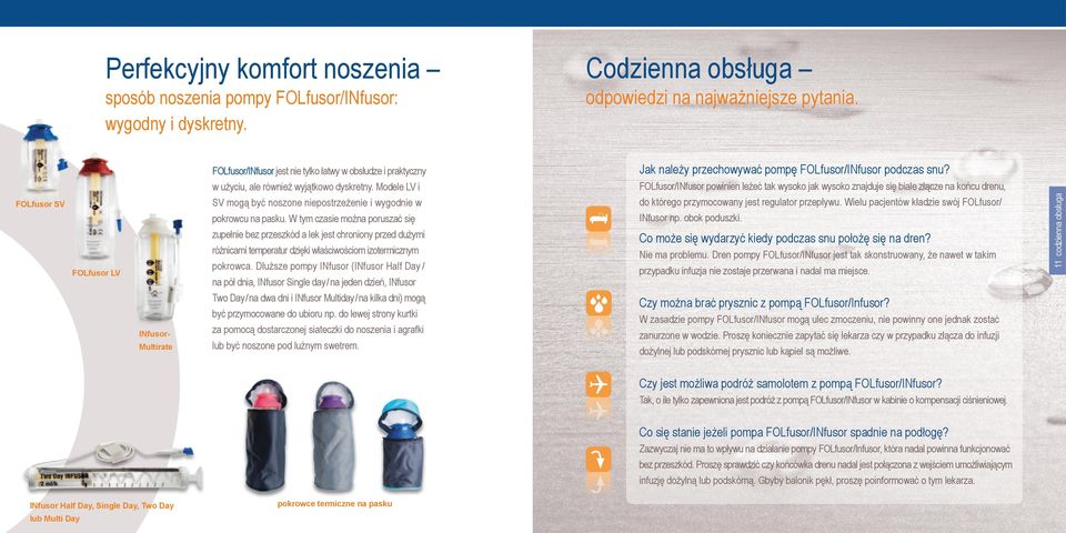 Modele LV i SV mogą być noszone niepostrzeżenie i wygodnie w pokrowcu na pasku.