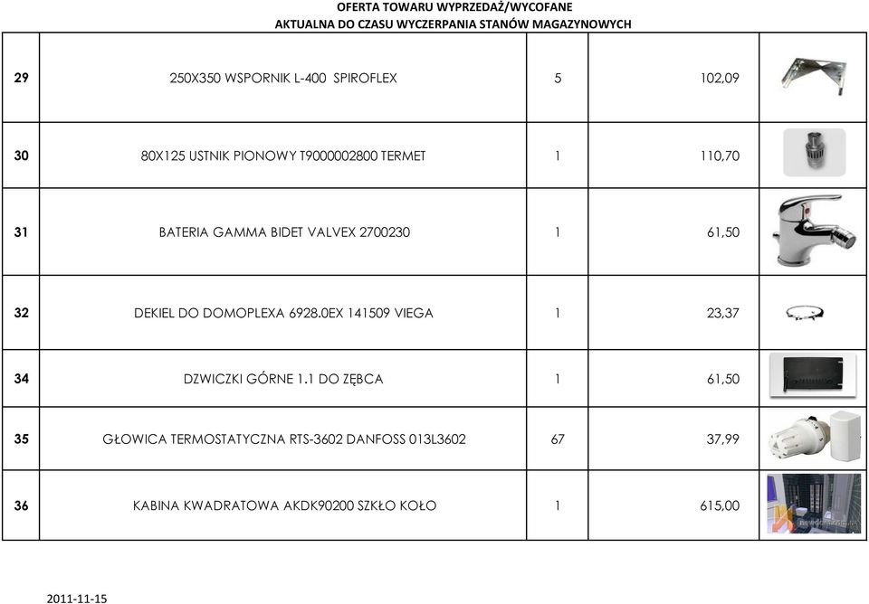 6928.0EX 141509 VIEGA 1 23,37 34 DZWICZKI GÓRNE 1.