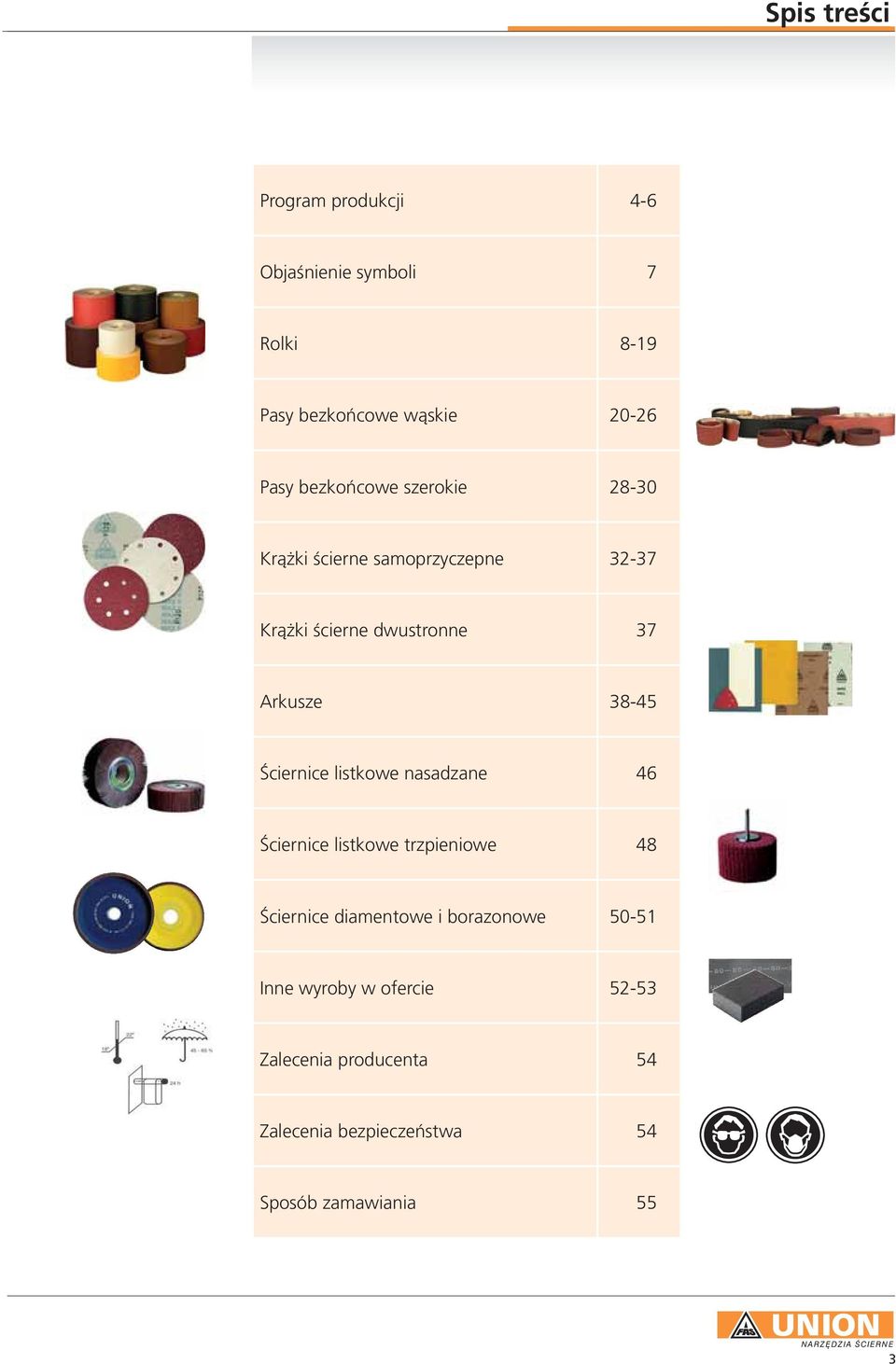 38-45 Ściernice listkowe nasadzane 46 Ściernice listkowe trzpieniowe 48 Ściernice diamentowe i