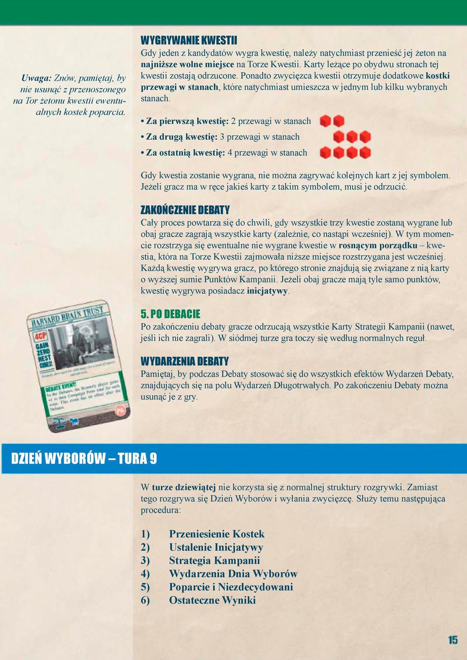 Karty leżące po obydwu stronach tej kwestii zostają odrzucone.