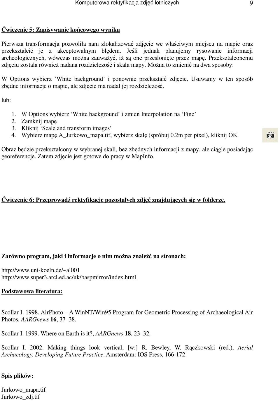 Przekształconemu zdjęciu została również nadana rozdzielczość i skala mapy. Można to zmienić na dwa sposoby: W Options wybierz White background i ponownie przekształć zdjęcie.