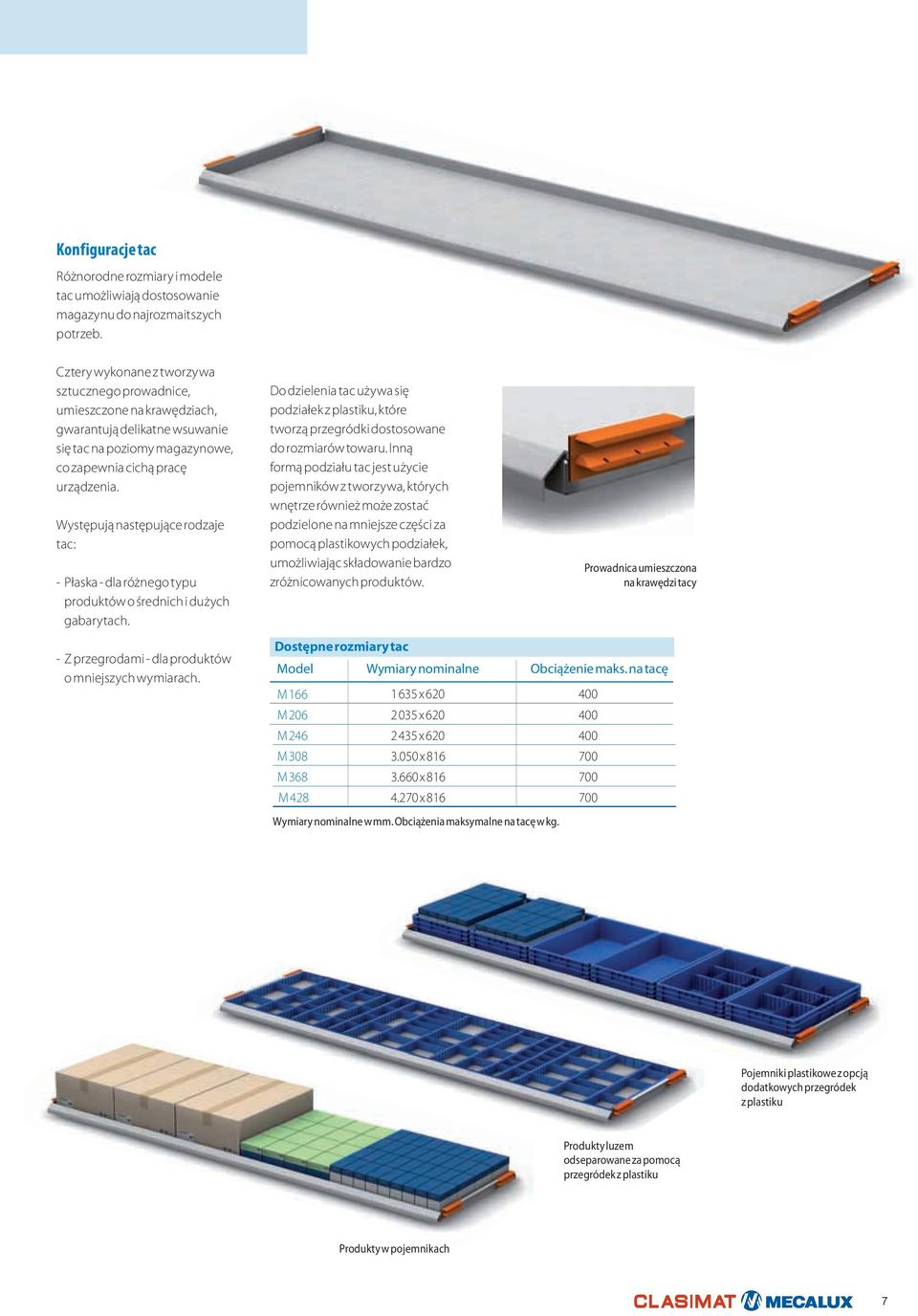 Występują następujące rodzaje tac: - Płaska - dla różnego typu produktów o średnich i dużych gabarytach.
