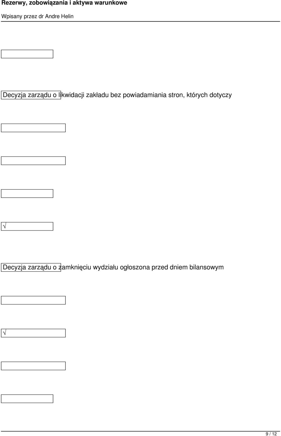 dotyczy Decyzja zarządu o zamknięciu