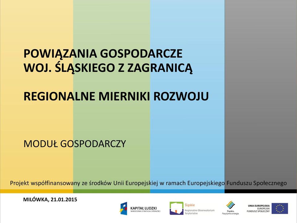 MODUŁ GOSPODARCZY Projekt współfinansowany ze środków