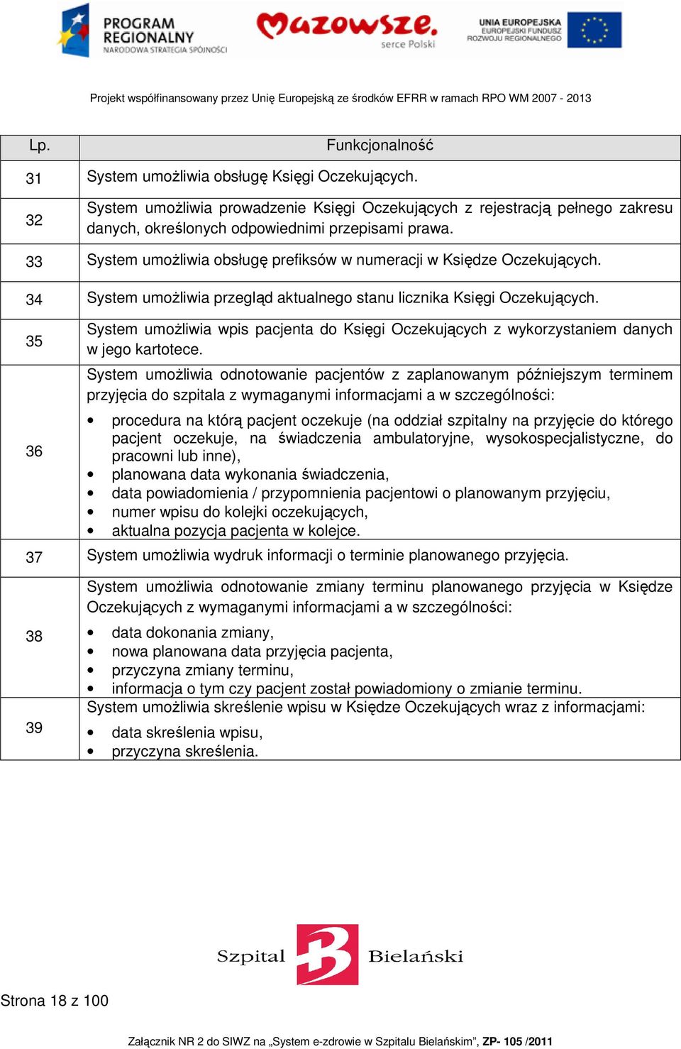 35 36 System umożliwia wpis pacjenta do Księgi Oczekujących z wykorzystaniem danych w jego kartotece.