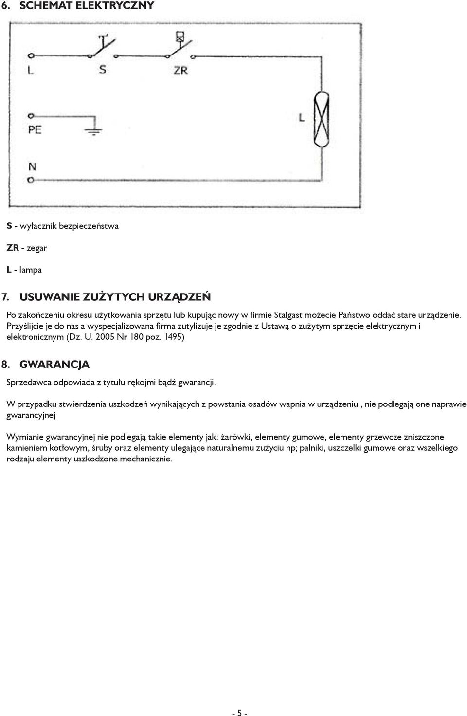 Przyślijcie je do nas a wyspecjalizowana firma zutylizuje je zgodnie z Ustawą o zużytym sprzęcie elektrycznym i elektronicznym (Dz. U. 2005 Nr 180 poz. 1495) 8.