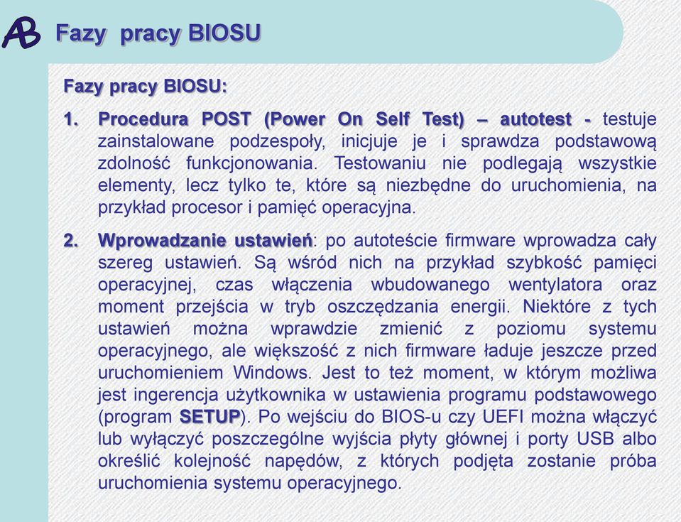 Wprowadzanie ustawień: po autoteście firmware wprowadza cały szereg ustawień.