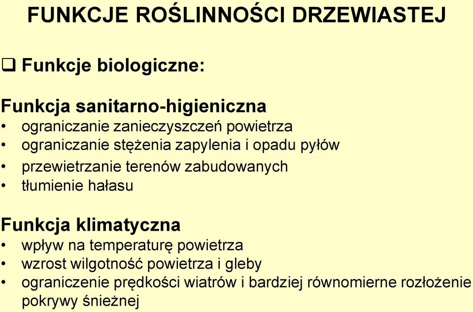 zabudowanych tłumienie hałasu Funkcja klimatyczna wpływ na temperaturę powietrza wzrost