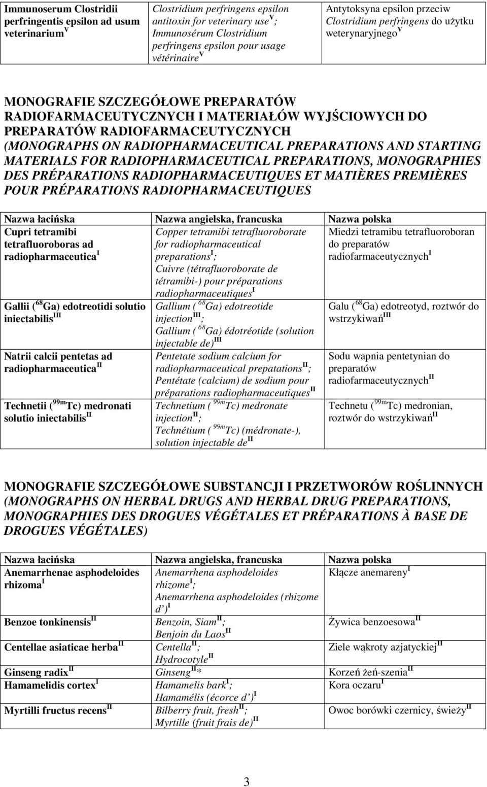 (MONOGRAPHS ON RADIOPHARMACEUTICAL PREPARATIONS AND STARTING MATERIALS FOR RADIOPHARMACEUTICAL PREPARATIONS, MONOGRAPHIES DES PRÉPARATIONS RADIOPHARMACEUTIQUES ET MATIÈRES PREMIÈRES POUR PRÉPARATIONS