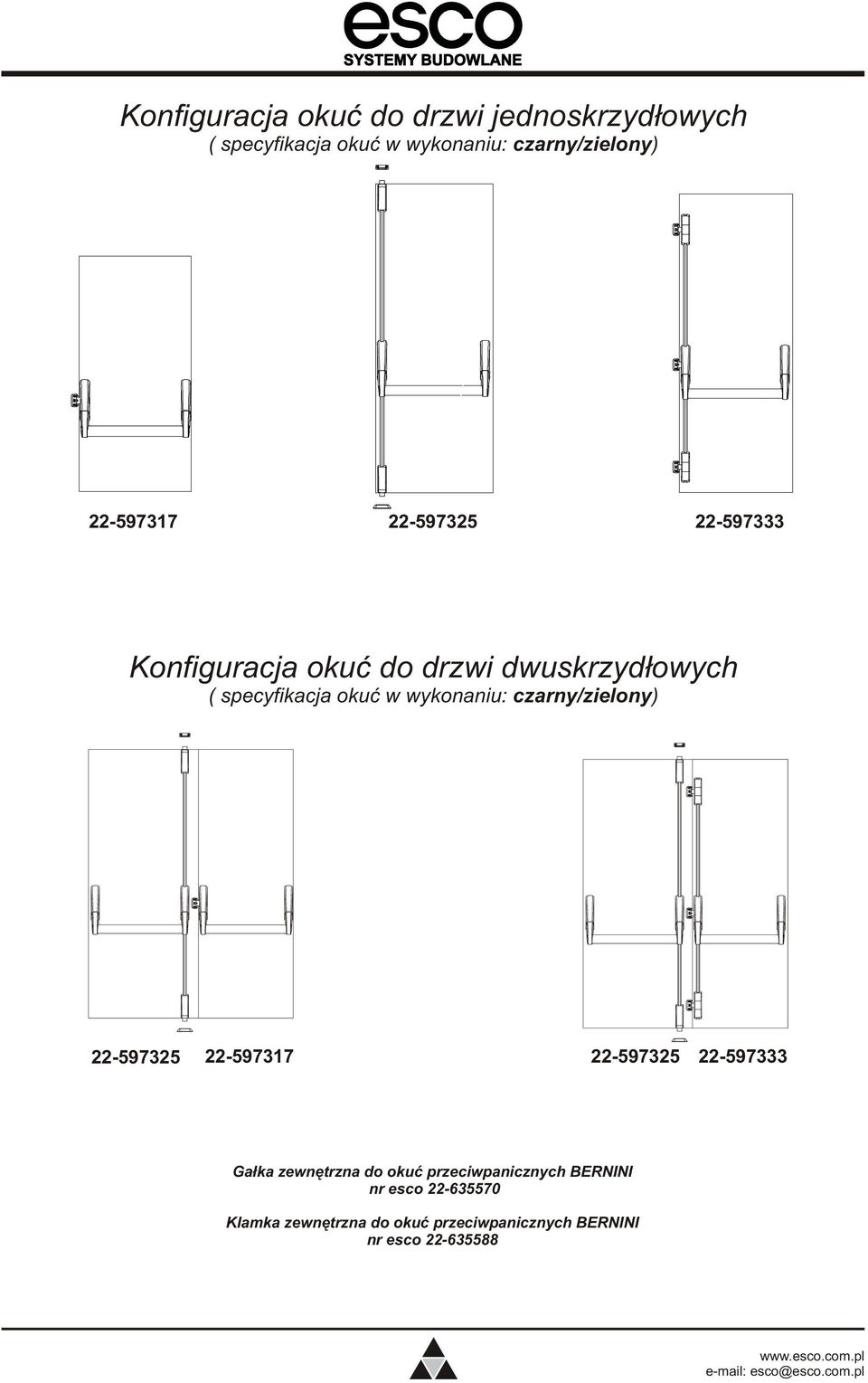 wykonaniu: czarny/zielony) 22-597325 22-597317 22-597325 22-597333 Ga³ka zewnêtrzna do okuæ