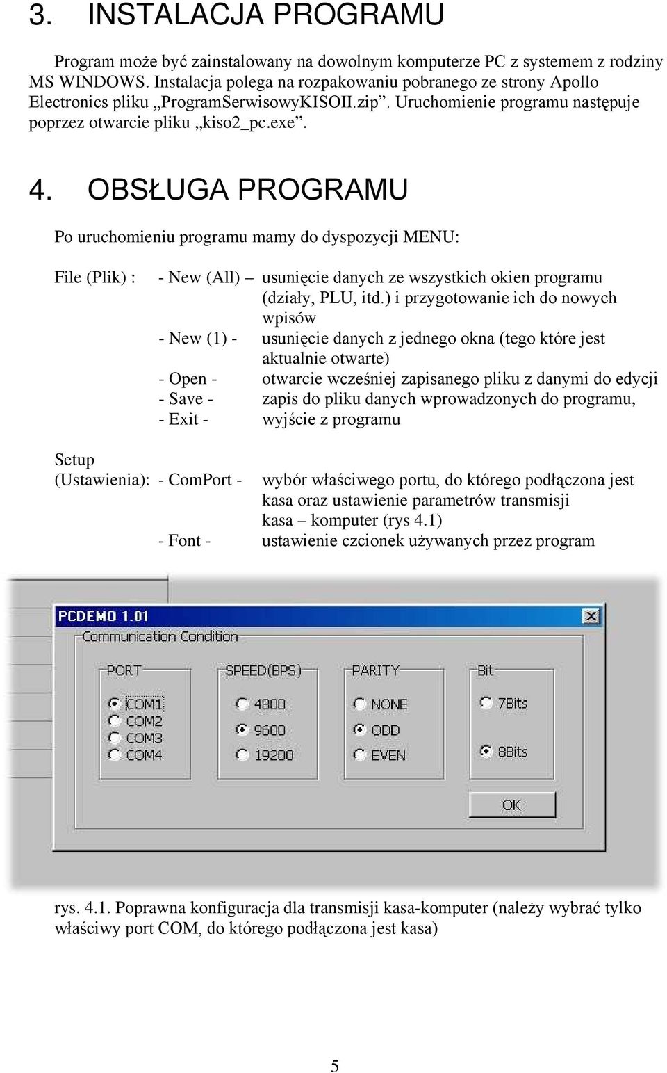 OBSŁUGA PROGRAMU Po uruchomieniu programu mamy do dyspozycji MENU: File (Plik) : - New (All) usunięcie danych ze wszystkich okien programu (działy, PLU, itd.