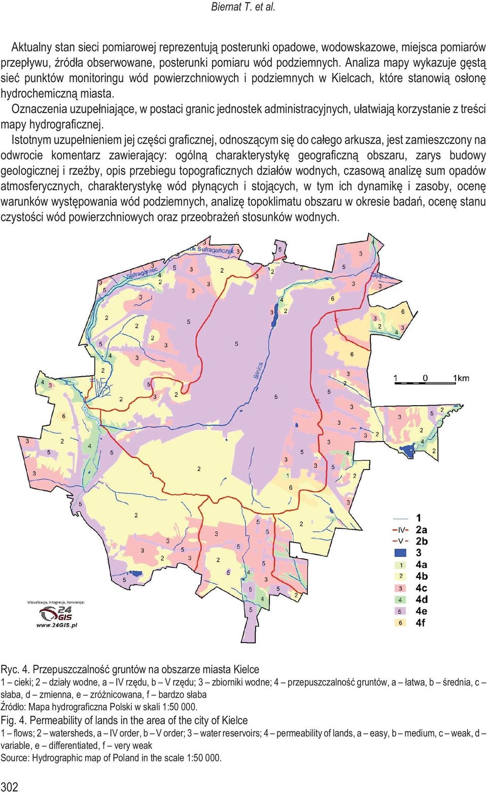 Oznaczenia uzupe³niaj¹ce, w postaci granic jednostek administracyjnych, u³atwiaj¹ korzystanie z treœci mapy hydrograficznej.