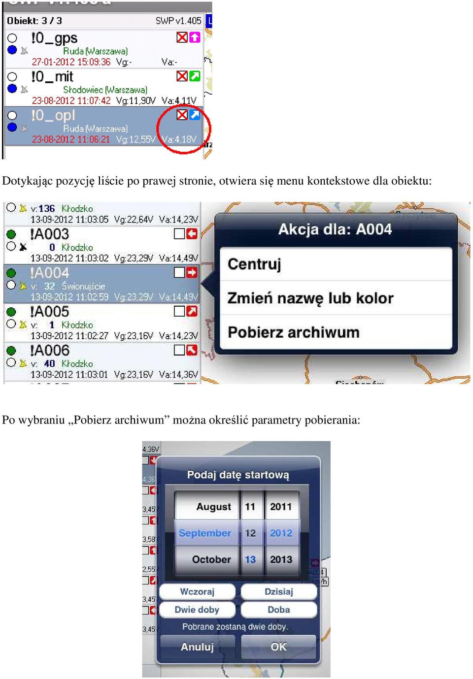 dla obiektu: Po wybraniu Pobierz