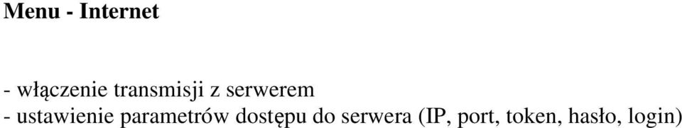 ustawienie parametrów dostępu
