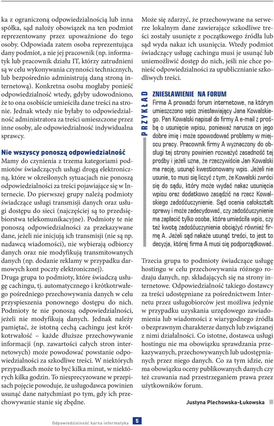 informatyk lub pracownik działu IT, którzy zatrudnieni są w celu wykonywania czynności technicznych, lub bezpośrednio administrują daną stroną internetową).