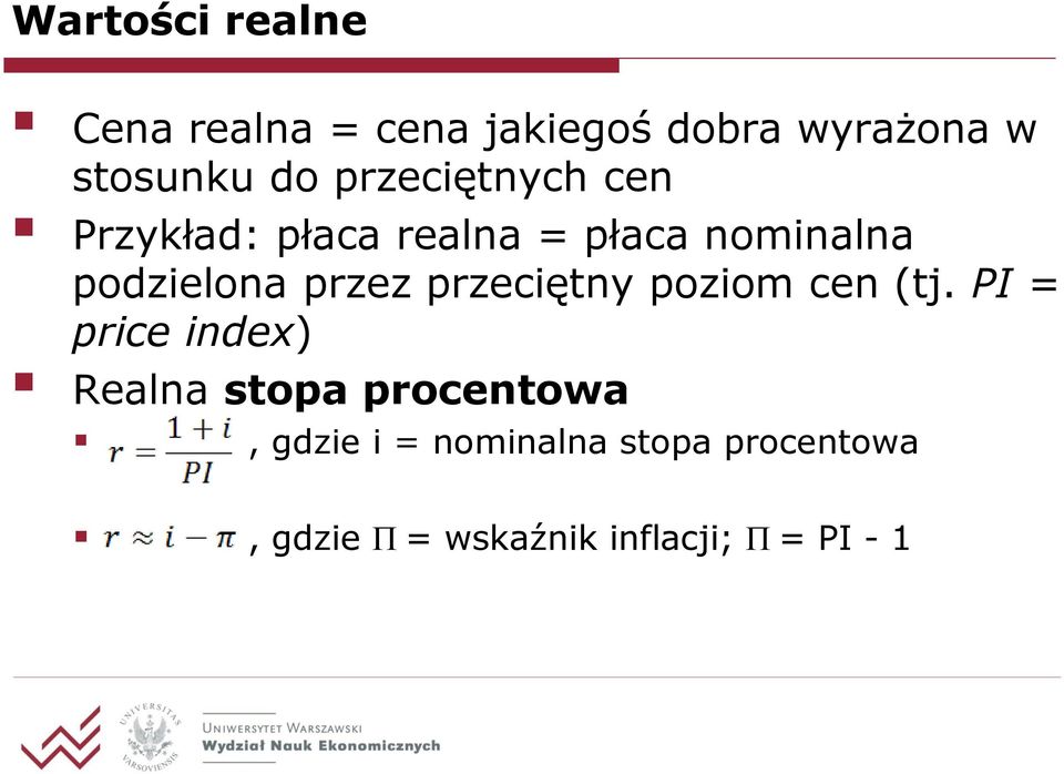 przez przeciętny poziom cen (tj.