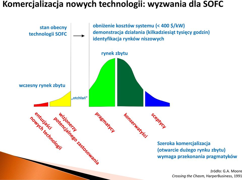 identyfikacja rynków niszowych rynek zbytu wczesny rynek zbytu otchłań Szeroka komercjalizacja