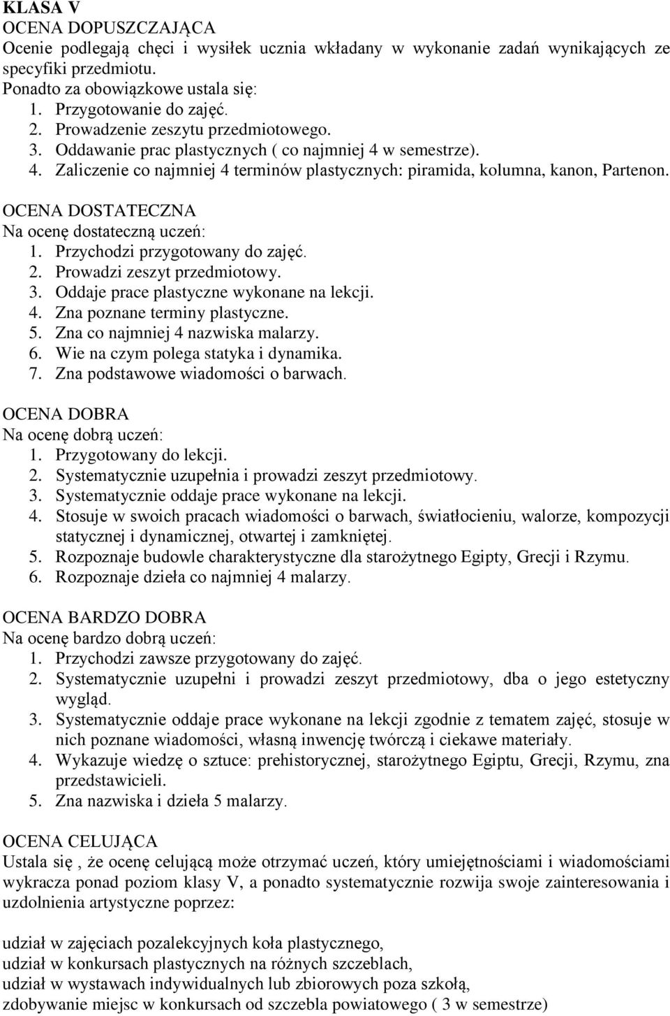 Stosuje w swoich pracach wiadomości o barwach, światłocieniu, walorze, kompozycji statycznej i dynamicznej, otwartej i zamkniętej. 5.