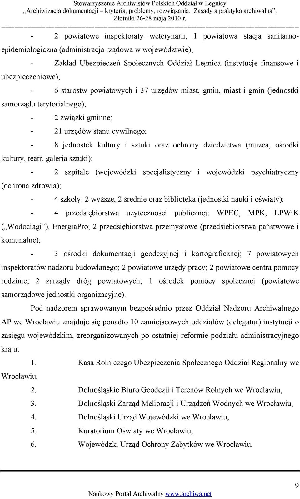 sztuki oraz ochrony dziedzictwa (muzea, ośrodki kultury, teatr, galeria sztuki); - 2 szpitale (wojewódzki specjalistyczny i wojewódzki psychiatryczny (ochrona zdrowia); - 4 szkoły: 2 wyższe, 2