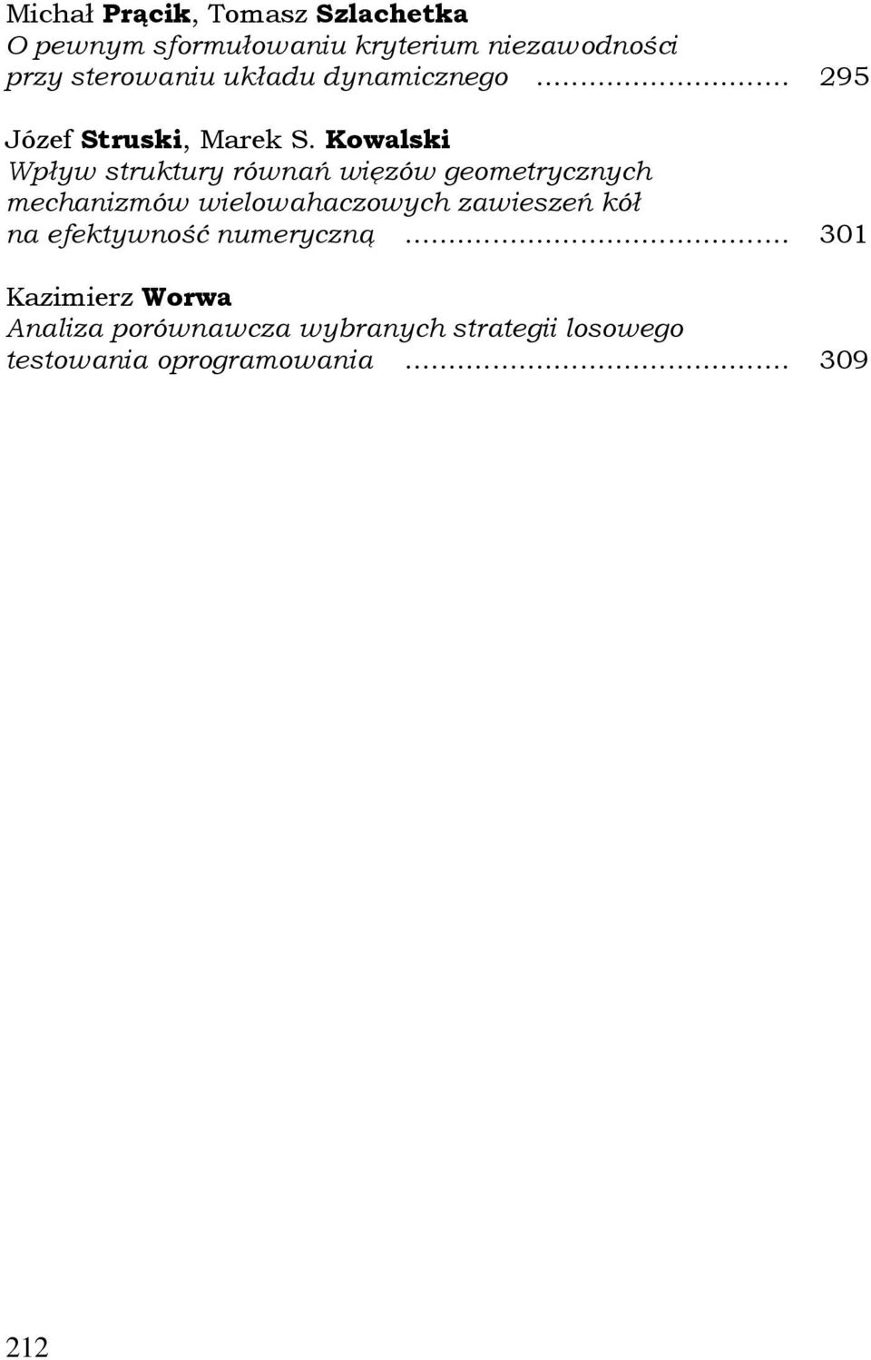 Kowalski Wpływ struktury równań więzów geometrycznych mechanizmów wielowahaczowych zawieszeń