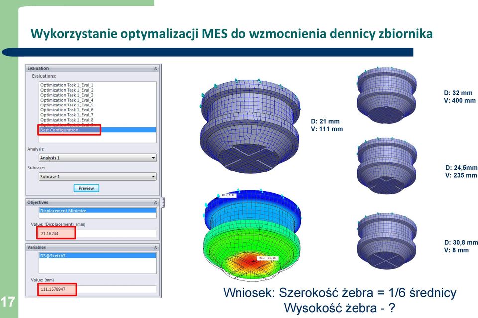 111 mm D: 24,5mm V: 235 mm D: 30,8 mm V: 8 mm 17