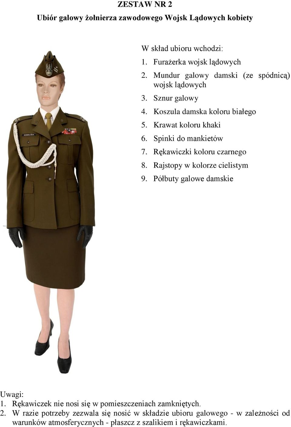 Mundur galowy damski (ze spódnicą) wojsk lądowych 4.