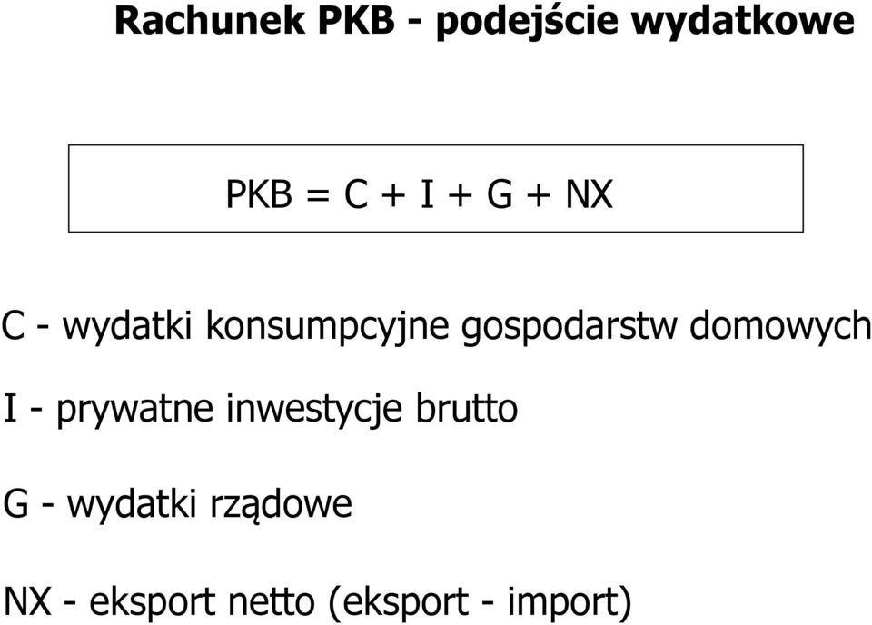 domowych I - prywatne inwestycje brutto G -