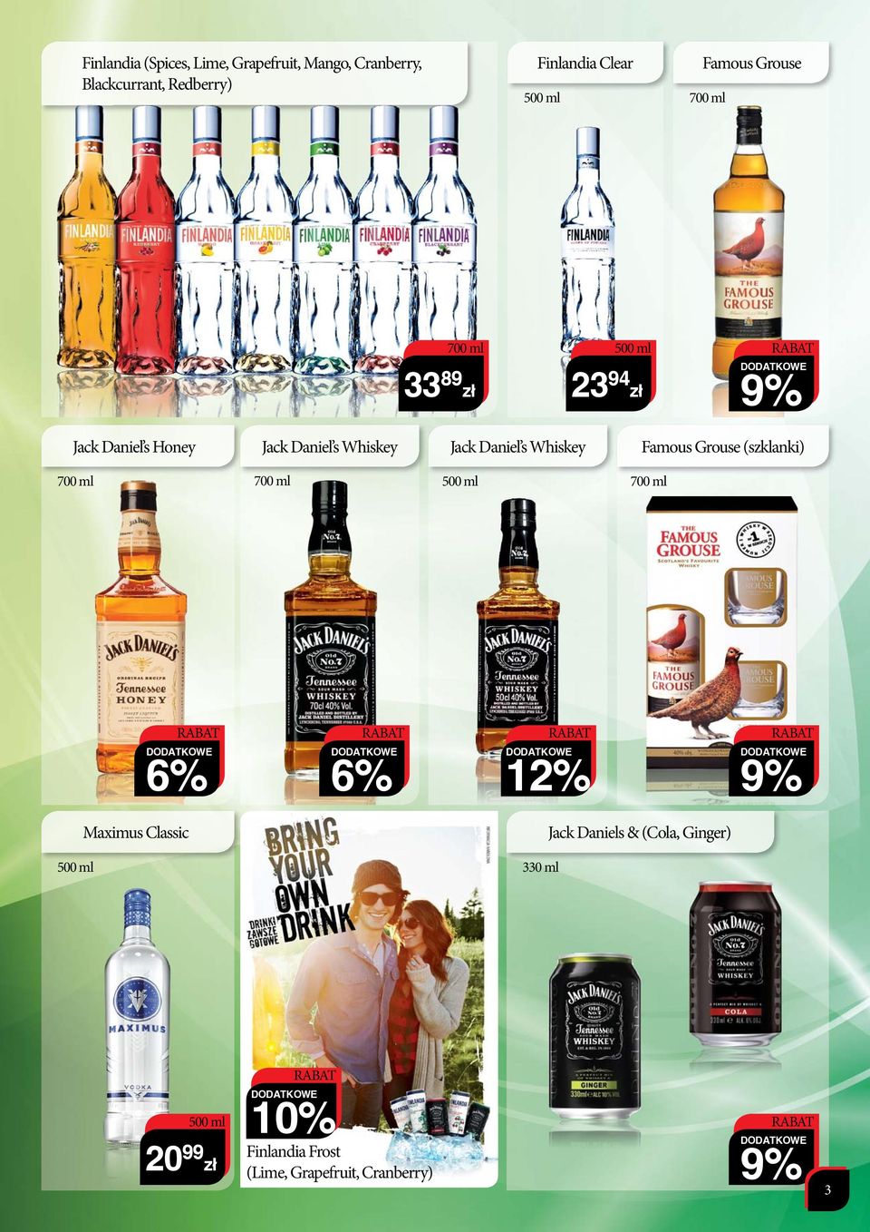 Whiskey Jack Daniel s Whiskey Famous Grouse (szklanki) 6% 6% 12% 9% Maximus Classic