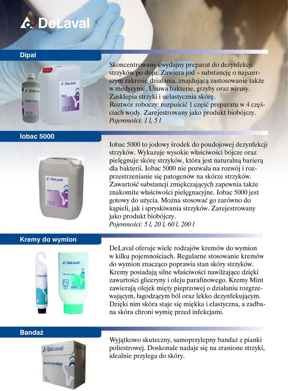 Pojemności: 1 l, 5 l Iobac 5000 to jodowy środek do poudojowej dezynfekcji strzyków. Wykazuje wysokie właściwości bójcze oraz pielęgnuje skórę strzyków, która jest naturalną barierą dla bakterii.