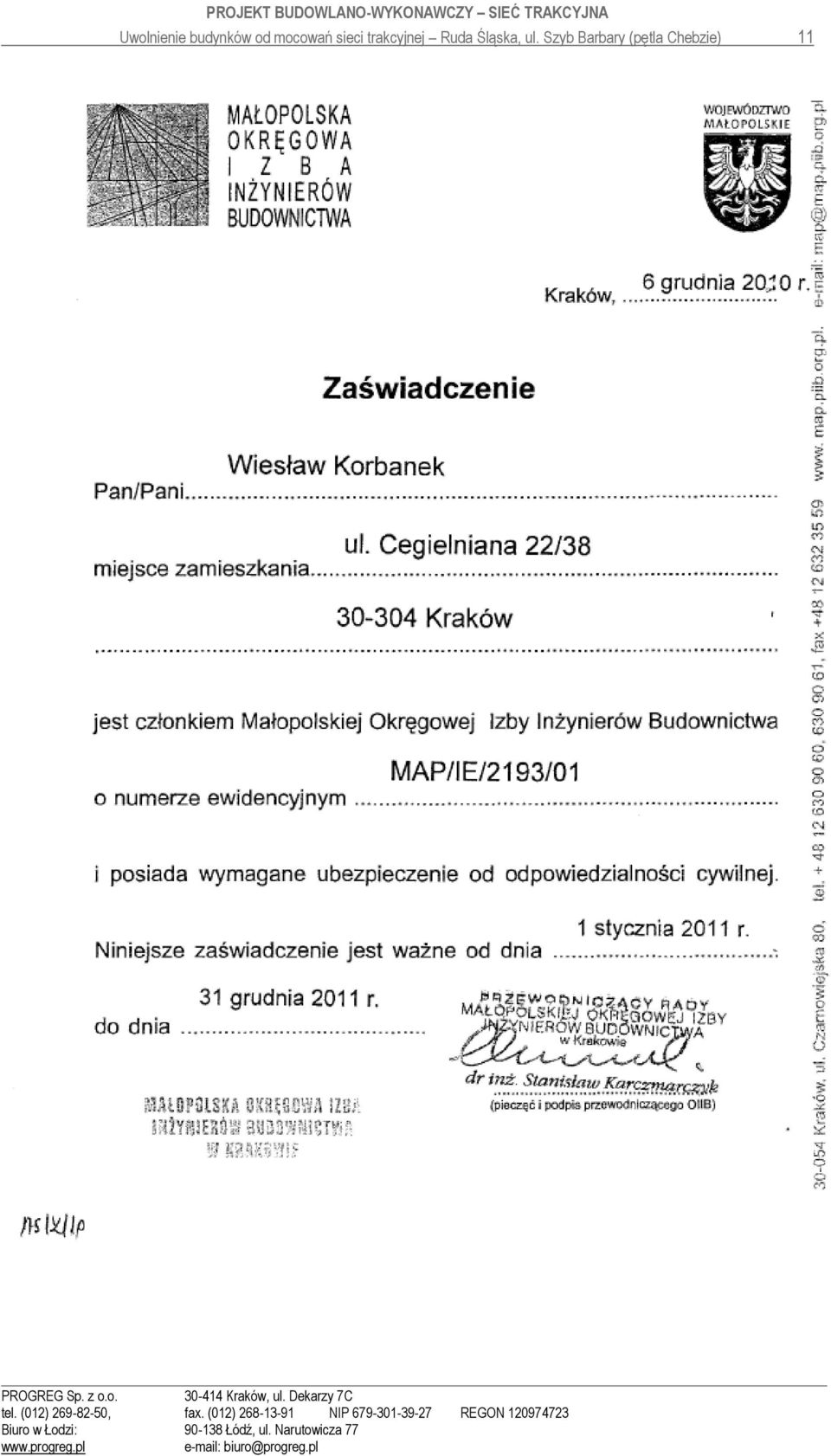 z o.o. 30-414 Kraków, ul. Dekarzy 7C tel. (012) 269-82-50, fax.