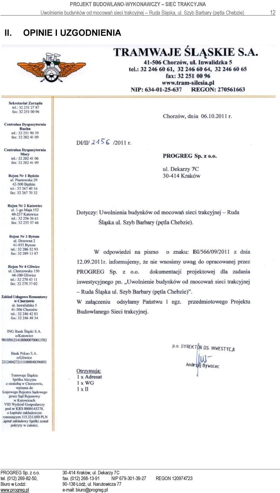 OPINIE I UZGODNIENIA POGEG Sp. z o.o. 30-414 Kraków, ul. Dekarzy 7C tel.