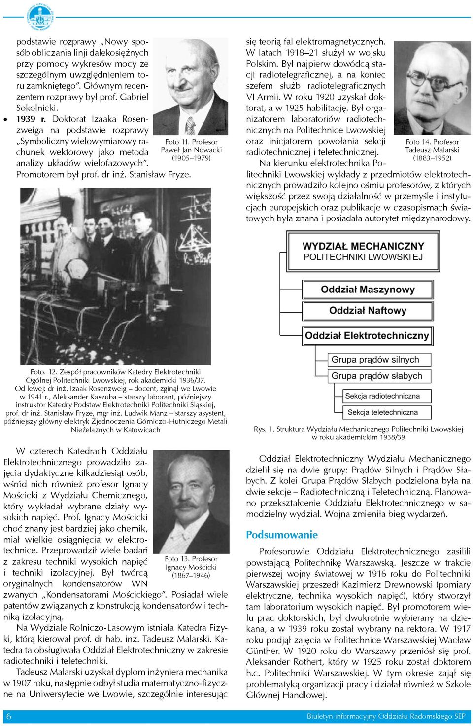 Promotorem był prof. dr inż. Stanisław Fryze. Foto 14. Profesor Tadeusz Malarski (1883 1952) się teorią fal elektromagnetycznych. W latach 1918 21 służył w wojsku Polskim.
