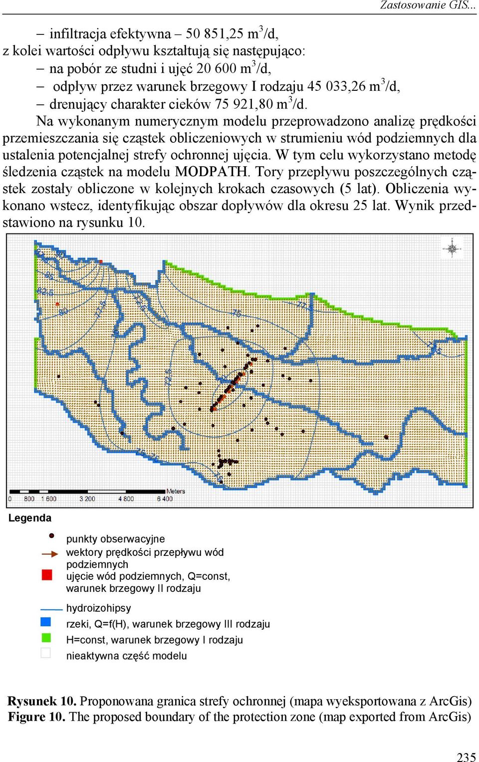 drenujący charakter cieków 75 921,80 m 3 /d.