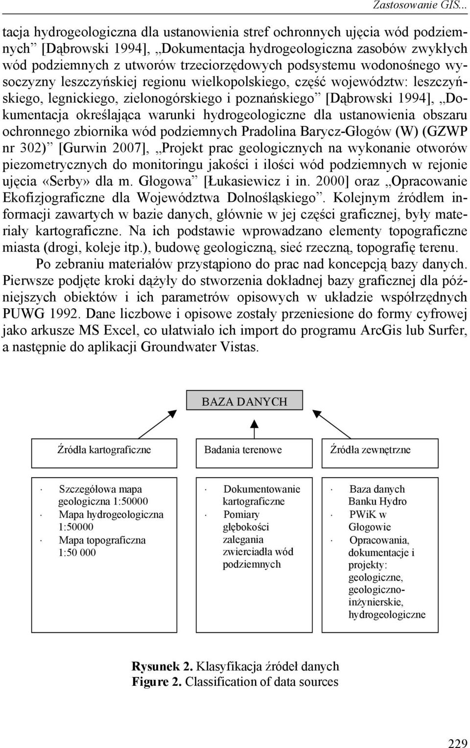 podsystemu wodonośnego wysoczyzny leszczyńskiej regionu wielkopolskiego, część województw: leszczyńskiego, legnickiego, zielonogórskiego i poznańskiego [Dąbrowski 1994], Dokumentacja określająca