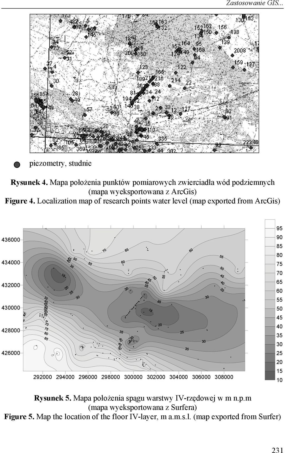 Localization map of research points water level (map exported from ArcGis) 436000 434000 432000 430000 428000 426000 292000 294000 296000