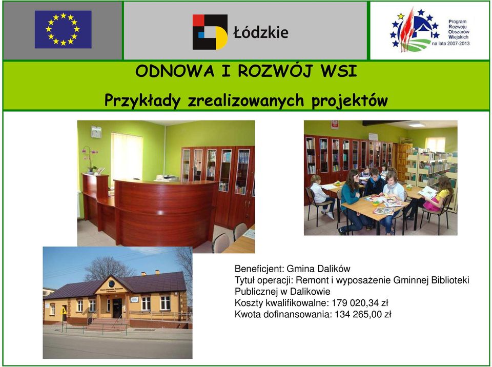 wyposażenie Gminnej Biblioteki Publicznej w Dalikowie