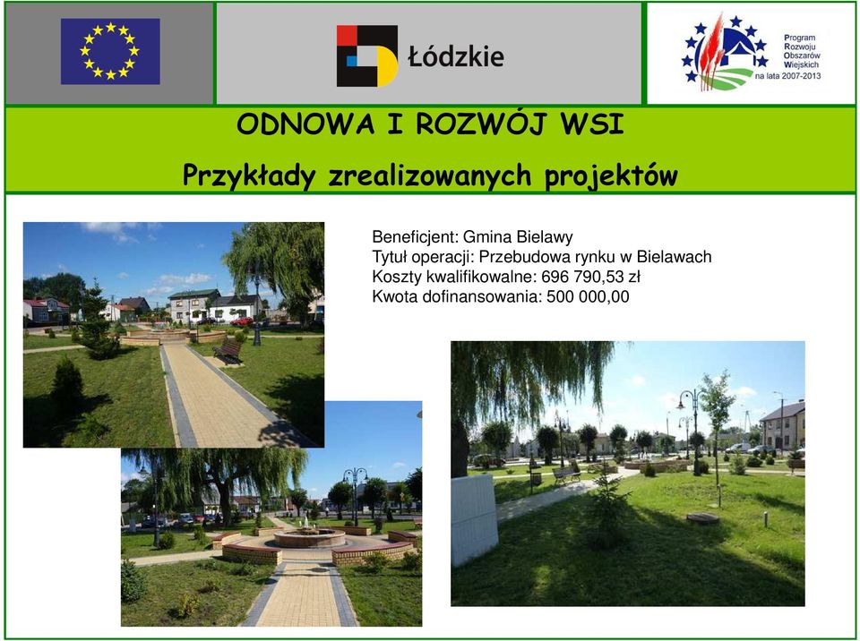 operacji: Przebudowa rynku w Bielawach Koszty