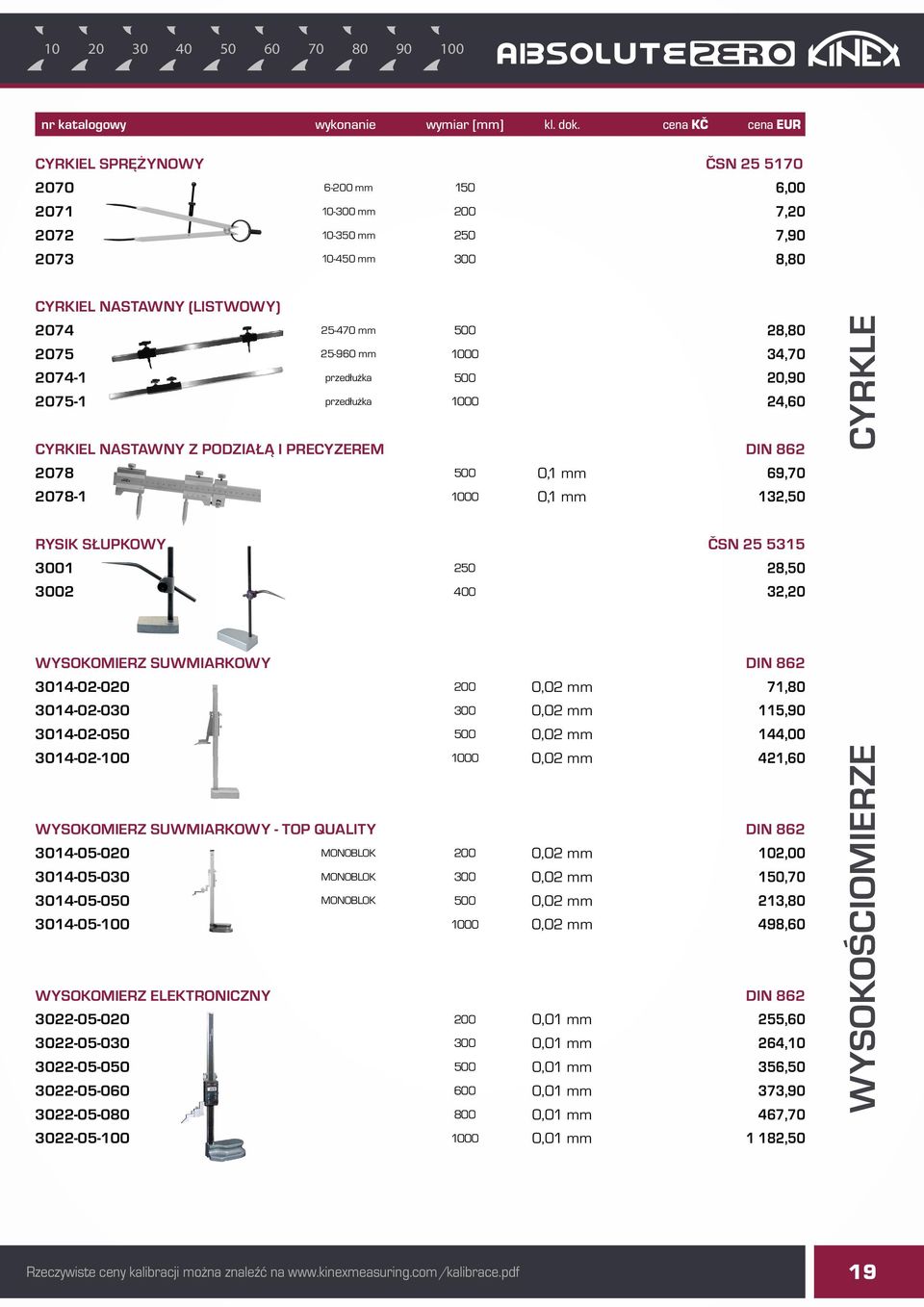 2075 25-960 mm 1000 34,70 2074-1 przedłużka 500 20,90 2075-1 przedłużka 1000 24,60 CYRKIEL NASTAWNY Z PODZIAŁĄ I PRECYZEREM DIN 862 2078 500 0,1 mm 69,70 2078-1 1000 0,1 mm 132,50 CYRKLE RYSIK