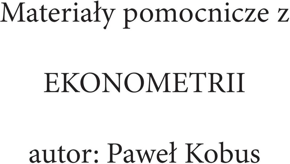 EKONOMETRII